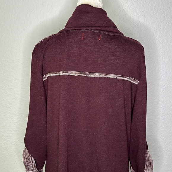 Max Edition Weekend Maroon Jersey Long Sleeve Dress Large - Picture 7 of 12